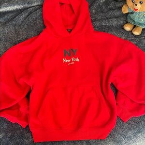 Zara Red NY Hoodie (waist-length)